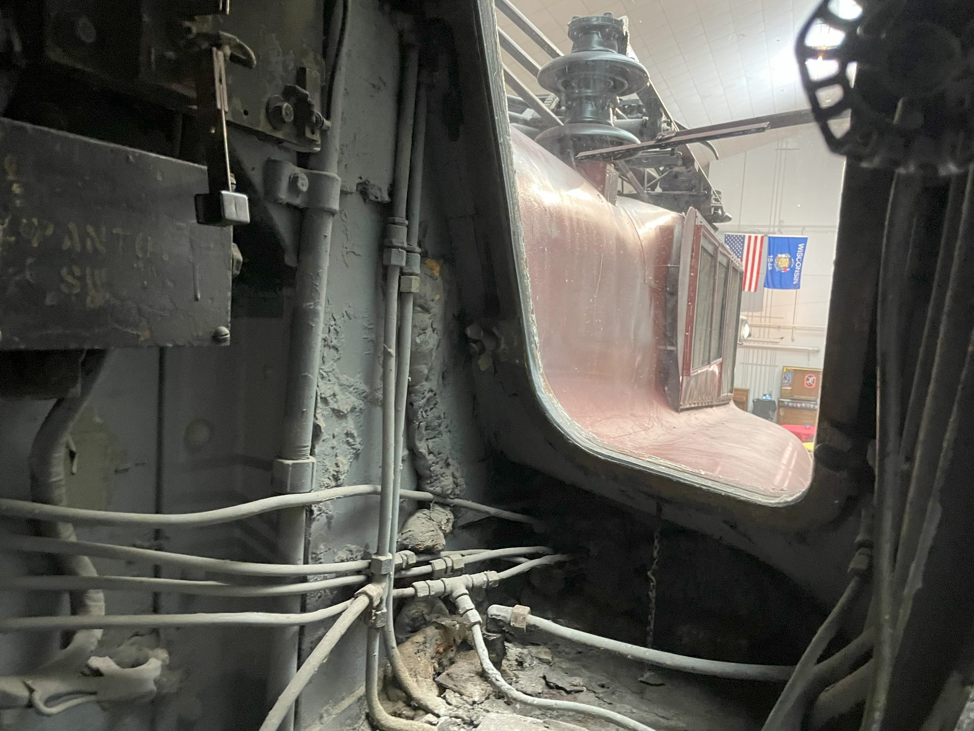 A few from the engineer's window of GG1. The interior is gray and green with dust and wires